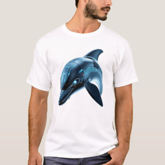 Robotisk delphin Ansikte Art T Shirt
