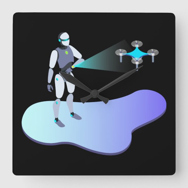 Robotisk Fyrkantig Klocka (Framsida)