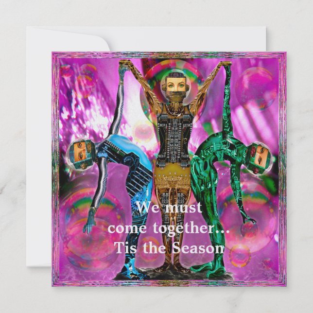 Robotisk jul Party Inbjudan (Framsida)