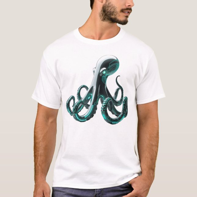 Robotisk oktopus - Teknisk Futuristiska - Teknisk  T Shirt (Framsida)