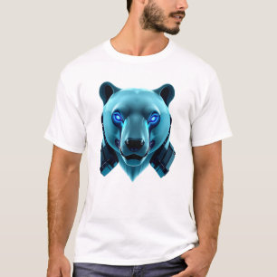 Robotisk Polar Bear Ansikte Art T Shirt