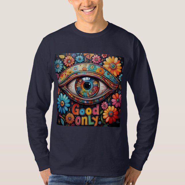 Robotisk syn och Blommigt Harmony T Shirt (Framsida)