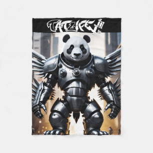 Robotiska panda med Vingar Fleece Blanket