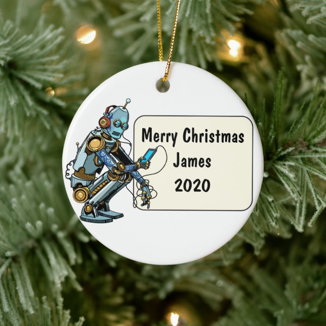 Robotiskt Anpassat Julfirande Julgransprydnad Keramik (Träd)