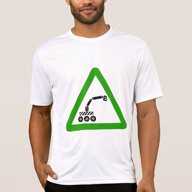 Robotkorsningsvarningsskylt T Shirt (Framsida)