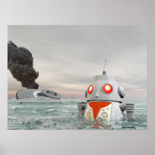 Robotkrasch på havsaffischen poster