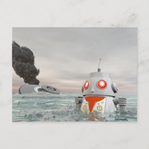 Robotkrasch på havsvykortet vykort