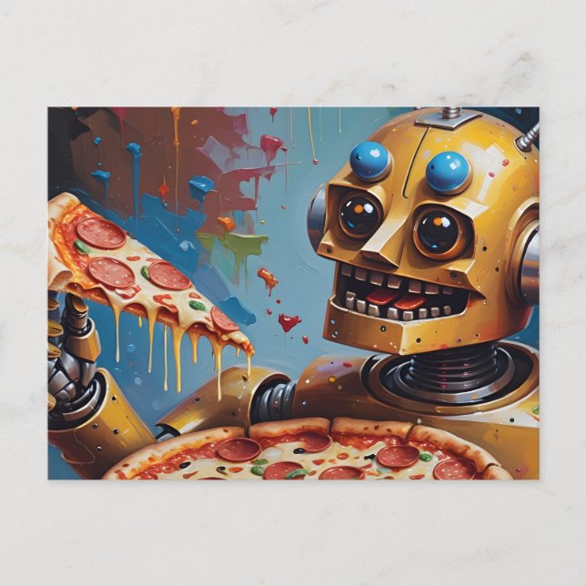 robotpizza vykort (Framsida)