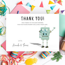 Robotpojke Baby Shower - tack