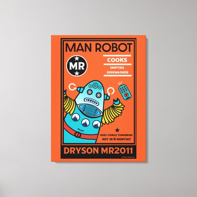 Robotpresenter för årsdag eller bröllop Tvåtons C Canvastryck (Framsida)