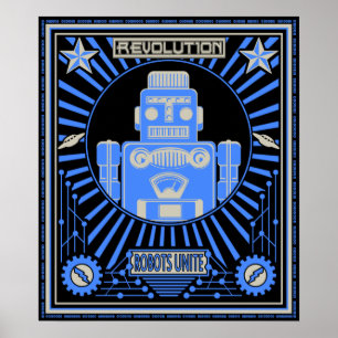 Robotrevoltblått Poster