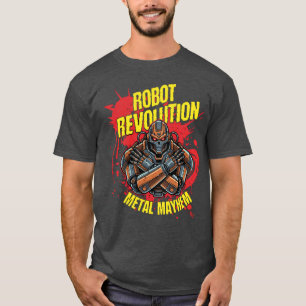 Robotrevolution Metalliskt Kaos Cyberpunk Kallekon T Shirt