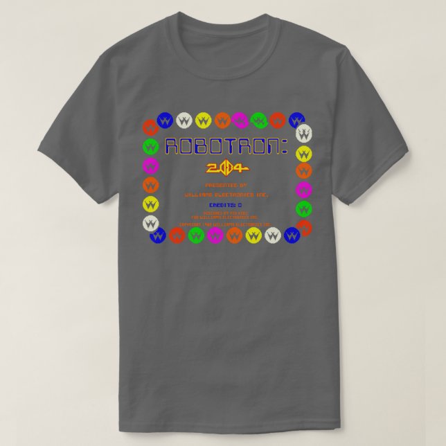 Robotron 2084 retro arcade-spel med fläkt design t shirt (Design framsida)