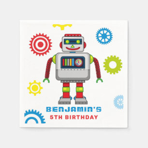 Robots Barns födelsedag Party Napkins Pappersservett