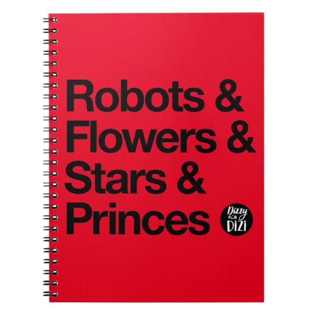 Robots & Black Text - anteckningsbok (Framsidan)