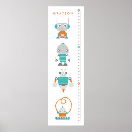 Robots Childrens Anpassningsbar Growth Height Char Poster