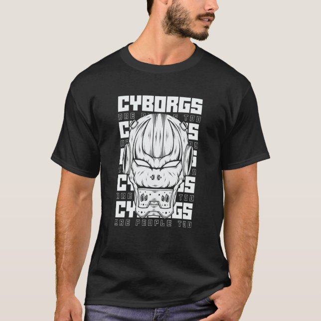 Robots Cyborg  Artificial Intelligence Ai Robotics T Shirt (Framsida)