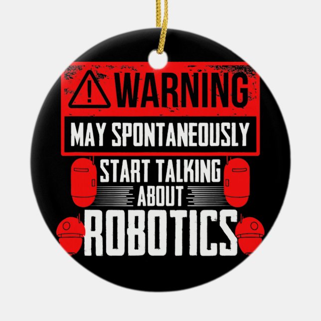 Robots Engineering talar om robotik Julgransprydnad Keramik (Framsidan)