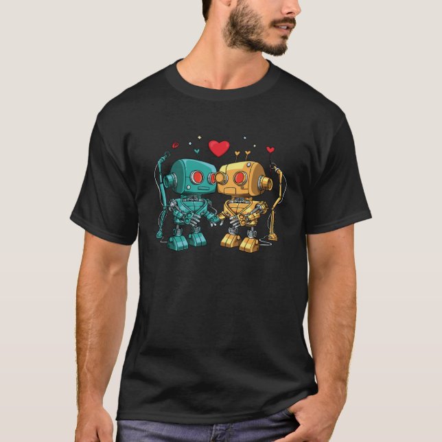Robots i Kärlek för Robotic Ingenjör T Shirt (Framsida)
