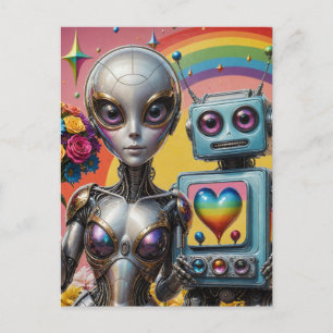 Robots i Kärlek LGBTQ Vykort