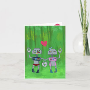Robots in Kärlek Greeting Card Kort
