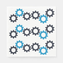 Robots och Gears Theme Birthday Napkins