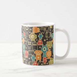 Robots på brunt kaffemugg