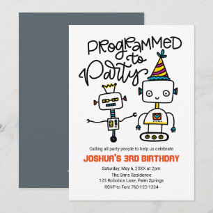 Robots, programmerad till Party Inbjudningar