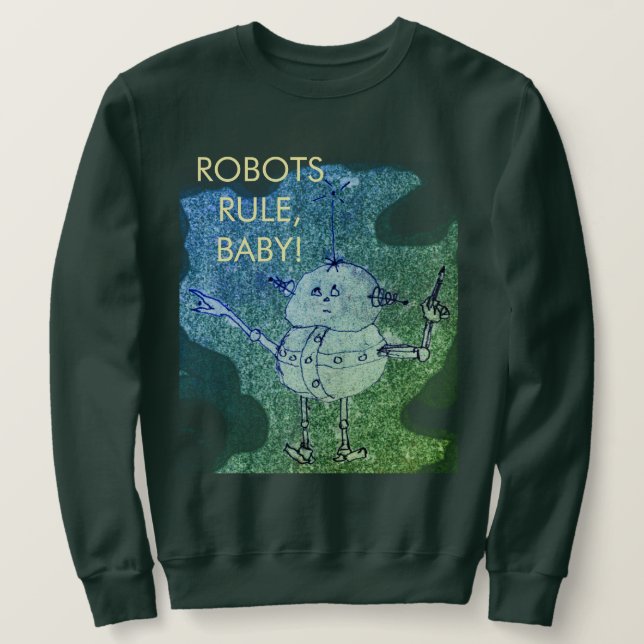 Robots Rule! ©2020 Annabelle Echo T-Shirt Lång Ärmad Tröja (Design framsida)