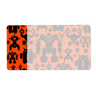 Robots Rule Roligt Robot Silhouettes Orange Roboti Fraktsedel