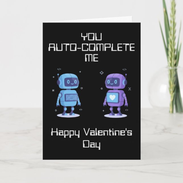 Robots Valentine's Day Card Kort (Framsida)