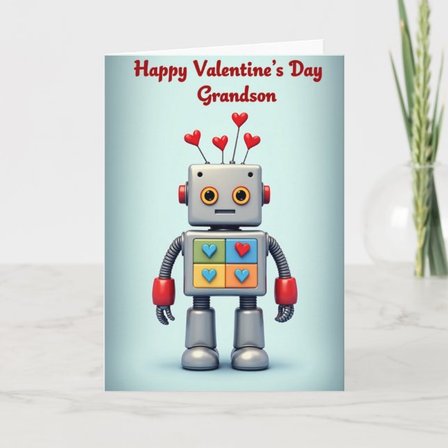 Robotson till Valentindagen-kort Kort (Framsida)