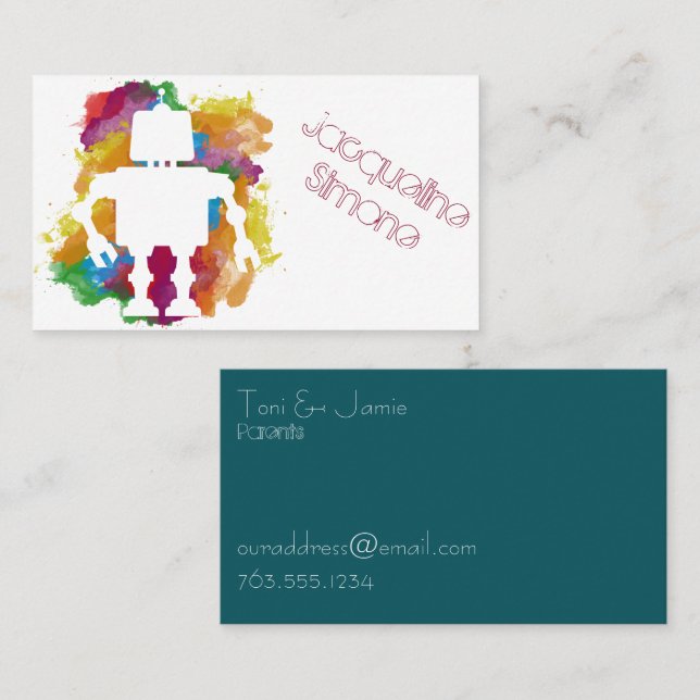 Robotvänskapkort Visitkort (Fram/baksida)