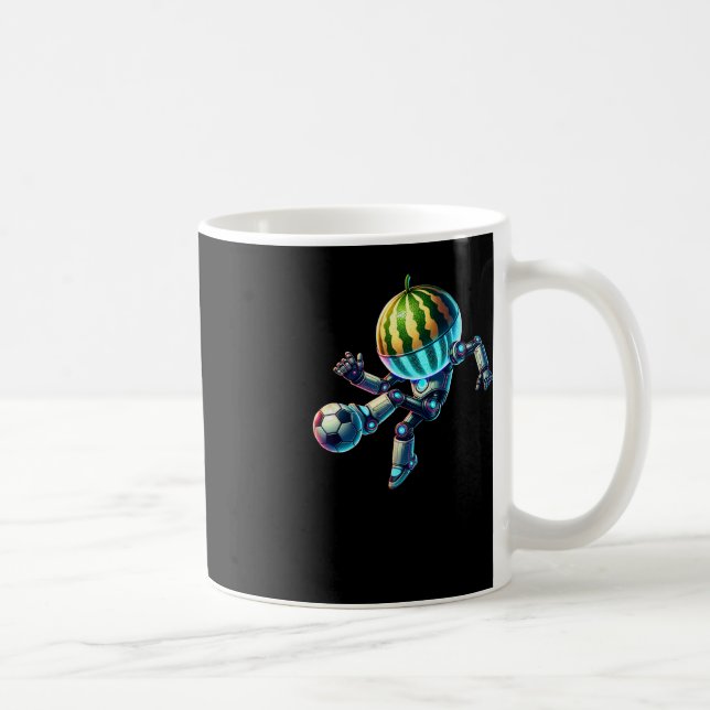 Robotvattenmelonhuvud Fotboll Fotboll Dribbling Sp Kaffemugg (Höger)