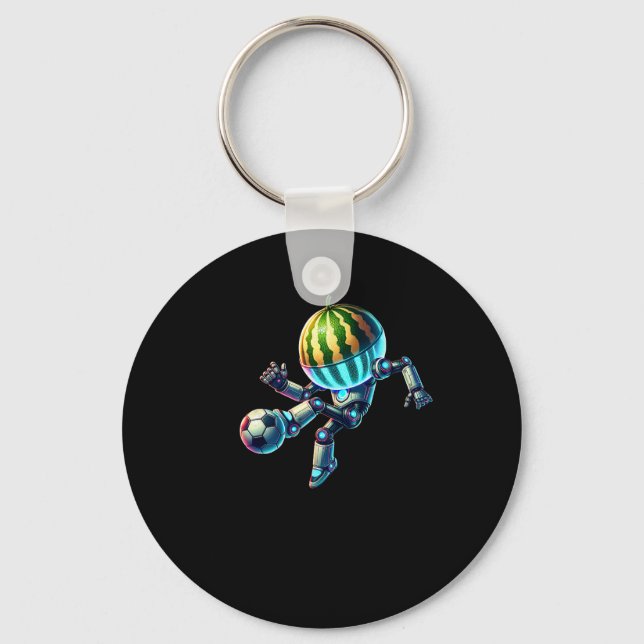 Robotvattenmelonhuvudfotboll Dribbling Spark Nyckelring (Framsida)