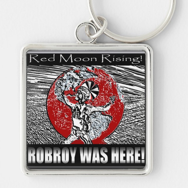 ROBROY Keychain Fyrkantig Silverfärgad Nyckelring (Framsidan)