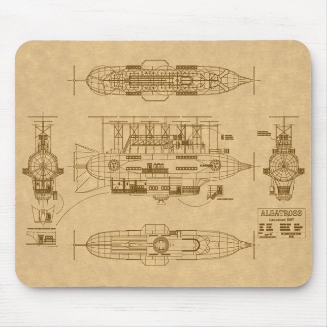 Robur's Albatross från "Världens mästare" Musmatta (Framsidan)