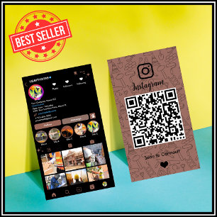 Robust Brun Konstruktion Instagram QR Visitkort