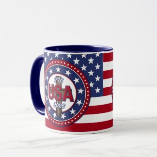 Robust kors USA 1776-2026 Flagga Mugg