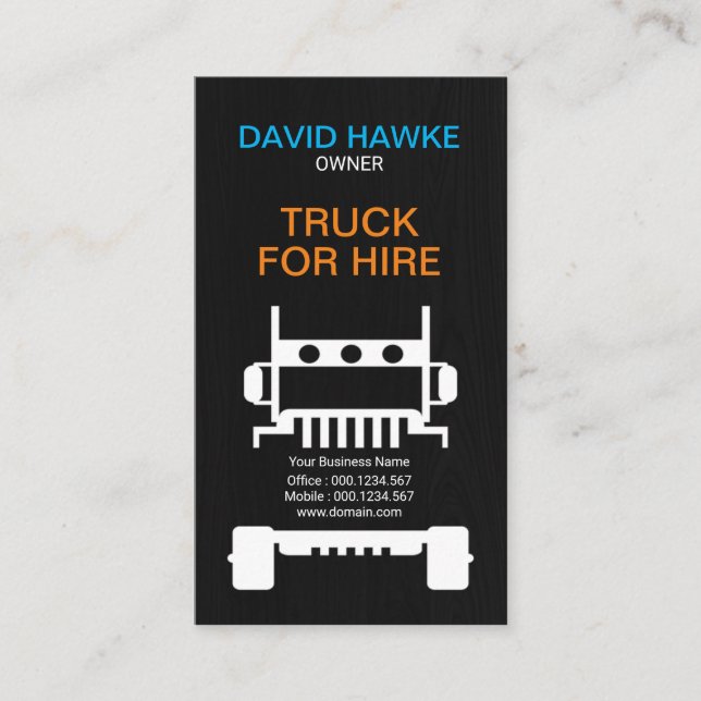 Robust Semi Lastbil Travingstäckare Visitkort (Framsida)