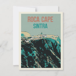 Roca Cape Lighthouse Utsikt, Sintra Portugal Vykort