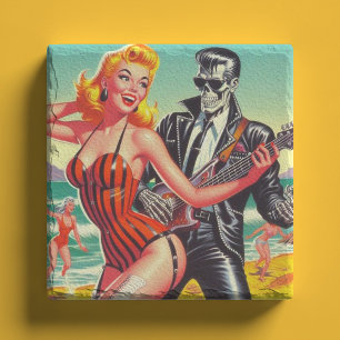 Rocabilly Summer Pin-up Stenunderlägg