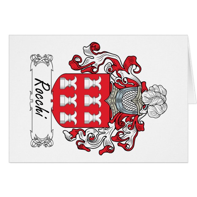 Rocchi familjvapensköld hälsningskort (Framsidan Horizontal)