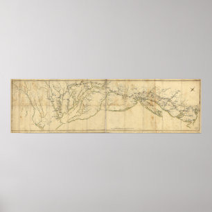 Rochambeau's March from Yorktown to Boston Karta Poster