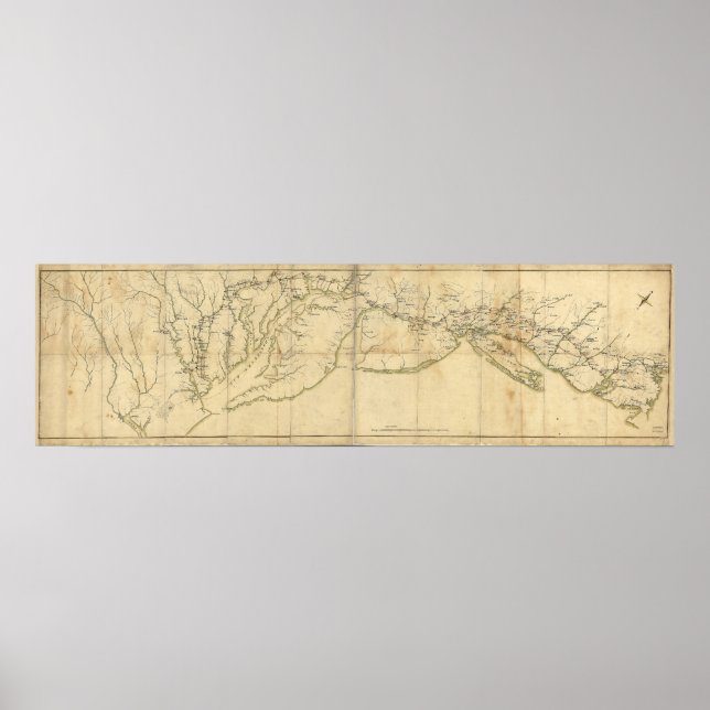 Rochambeau's March from Yorktown to Boston Karta Poster (Framsidan)