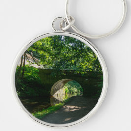 Rochdale Canal, Sowerby Bridge Rund Silverfärgad Nyckelring