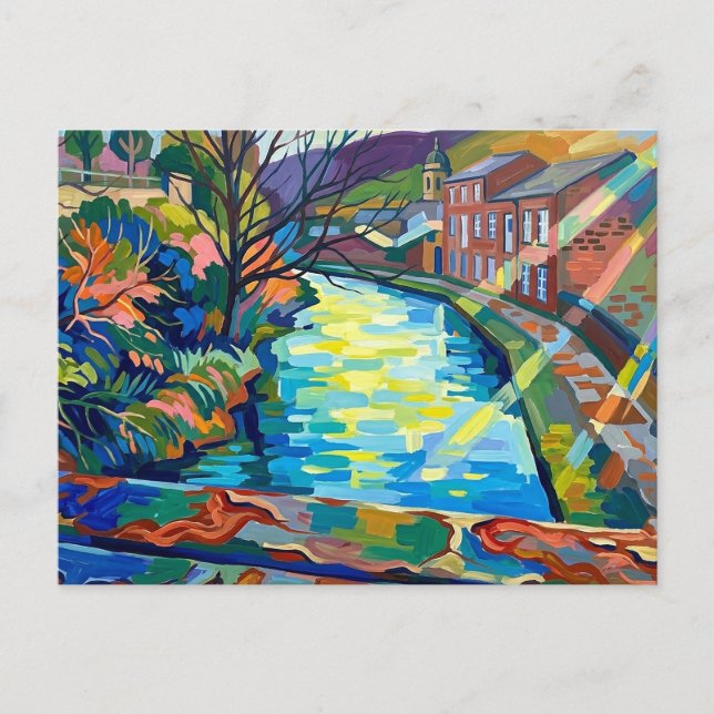 Rochdale Canal Sowerby Bridge  Vykort (Framsida)