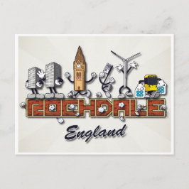 Rochdale tecknade figurer vykort