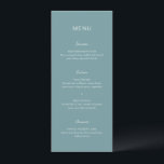 Rochelle Aqua Modern Contemporary Elegant bröllop Meny<br><div class="desc">Modern bröllop-meny med en enkel design med en kombination av en contemporary sans serif-teckensnitt,  ett handskriftsskript för elegant och ett kursivt teckensnitt.</div>