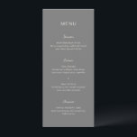 Rochelle Grått Modern Contemporary Elegant bröllop Meny<br><div class="desc">Modern bröllop-meny med en enkel design med en kombination av en contemporary sans serif-teckensnitt,  ett handskriftsskript för elegant och ett kursivt teckensnitt.</div>